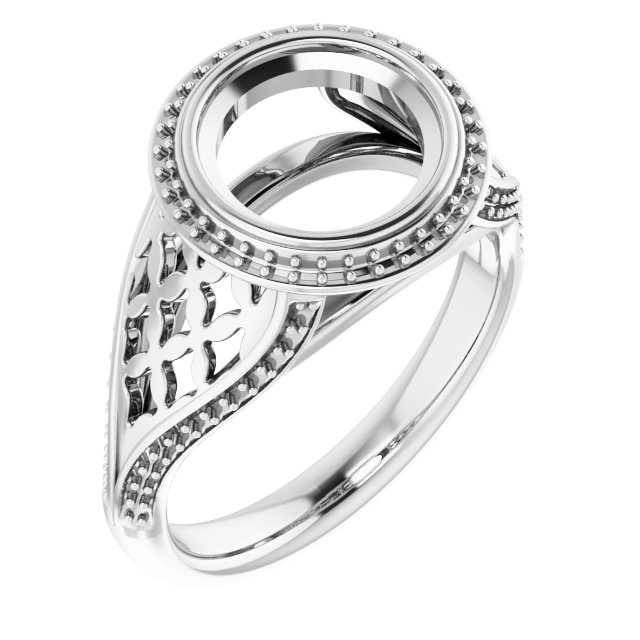 Bezel-Set Halo-Style Ring