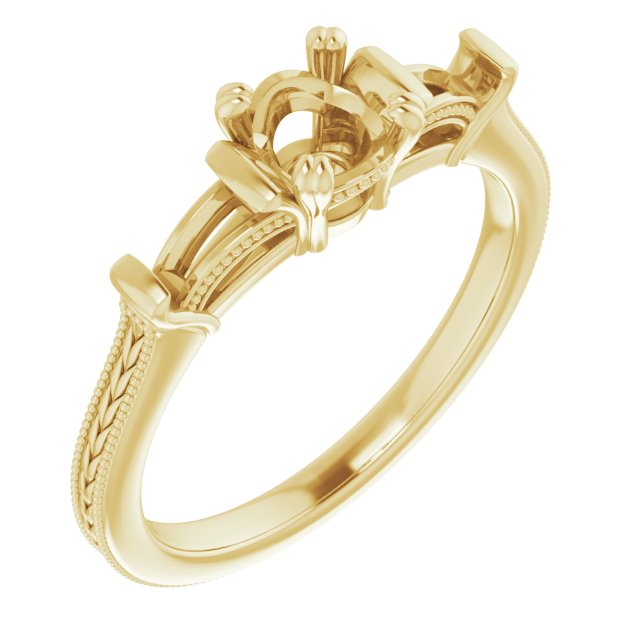 Twin-Prong Three-Stone Engagement Ring