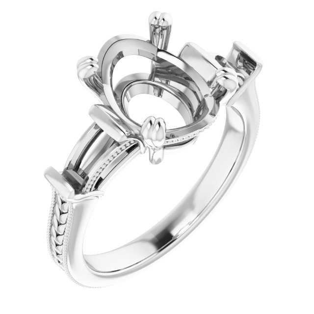 Twin-Prong Three-Stone Engagement Ring