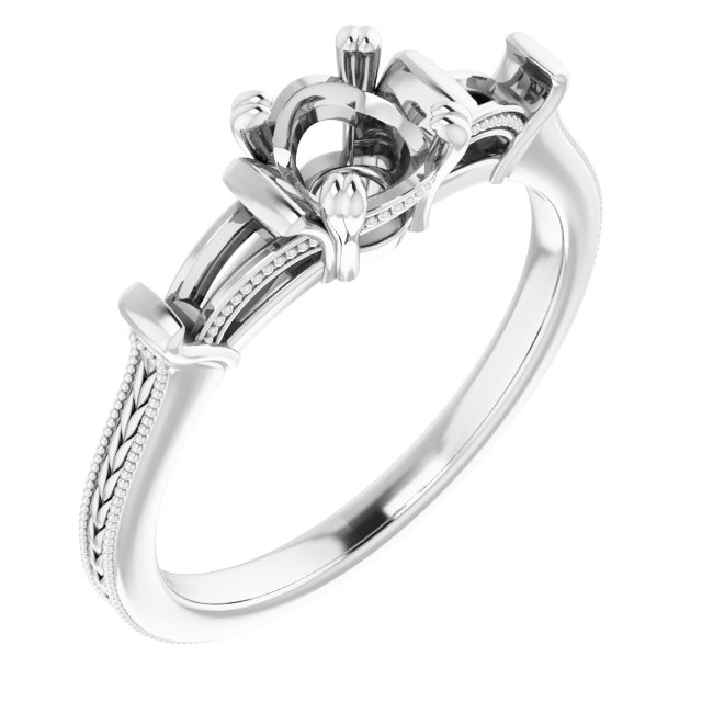 Twin-Prong Three-Stone Engagement Ring