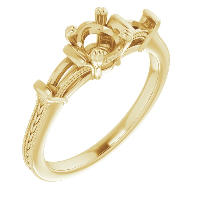 Twin-Prong Three-Stone Engagement Ring