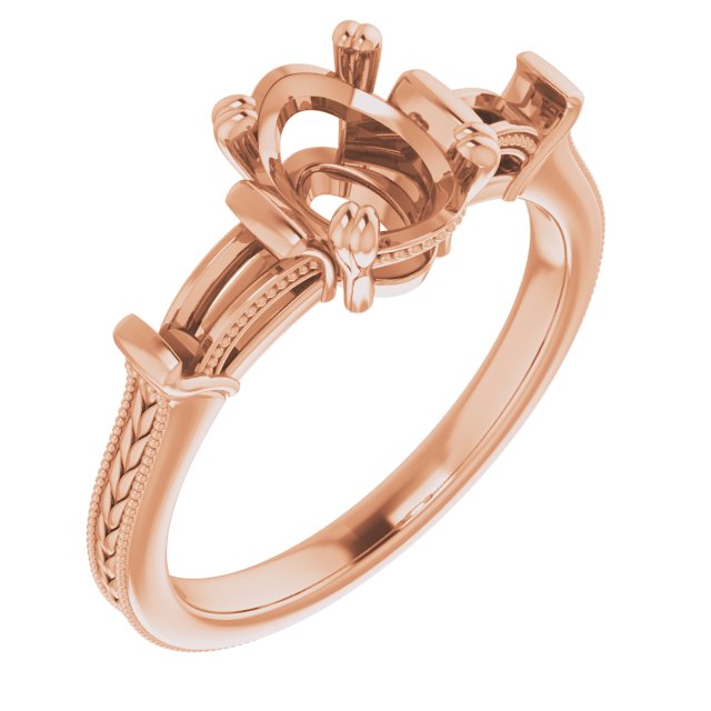 Twin-Prong Three-Stone Engagement Ring