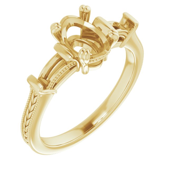 Twin-Prong Three-Stone Engagement Ring