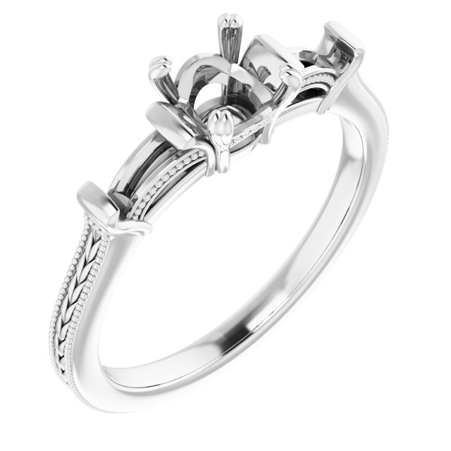 Twin-Prong Three-Stone Engagement Ring