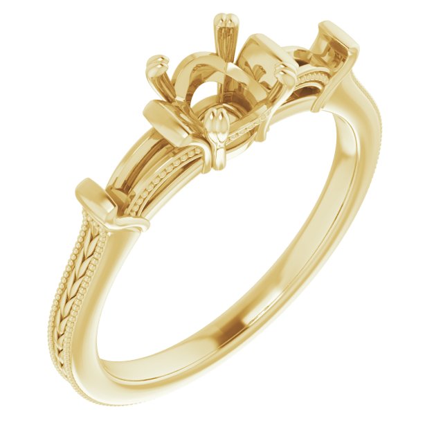 Twin-Prong Three-Stone Engagement Ring