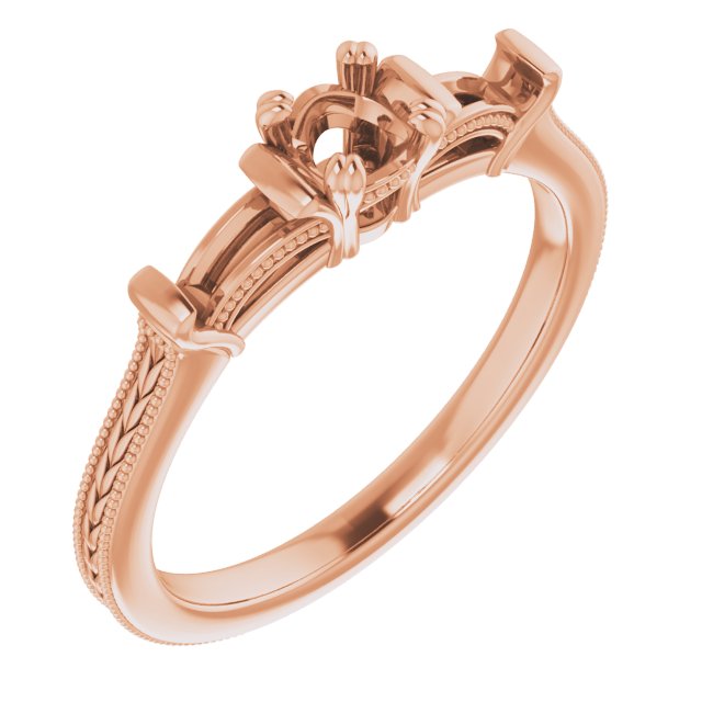 Twin-Prong Three-Stone Engagement Ring