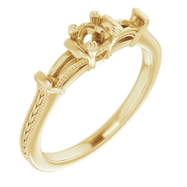 Twin-Prong Three-Stone Engagement Ring