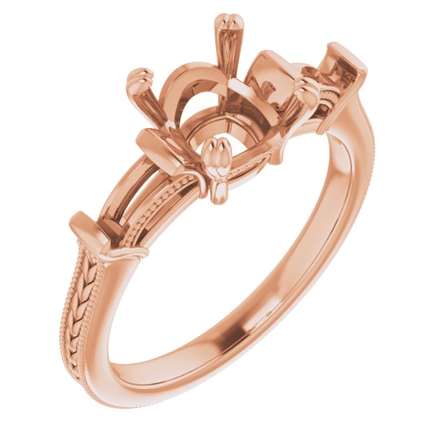 Twin-Prong Three-Stone Engagement Ring