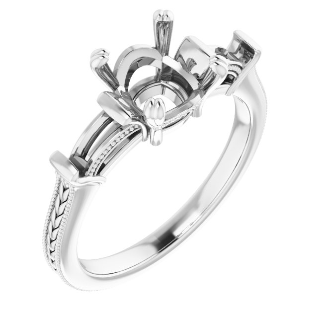 Twin-Prong Three-Stone Engagement Ring