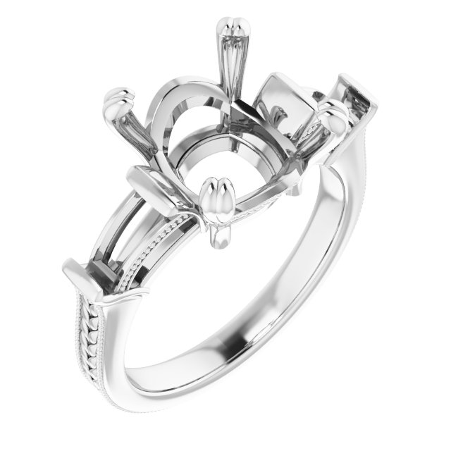 Twin-Prong Three-Stone Engagement Ring