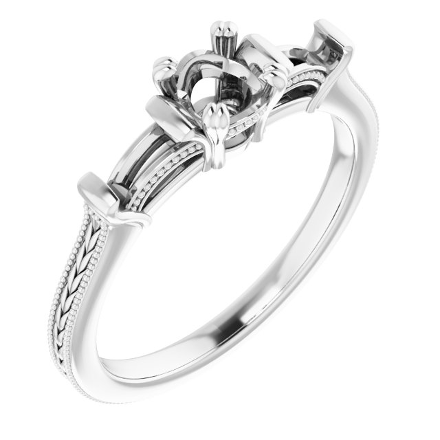 Twin-Prong Three-Stone Engagement Ring