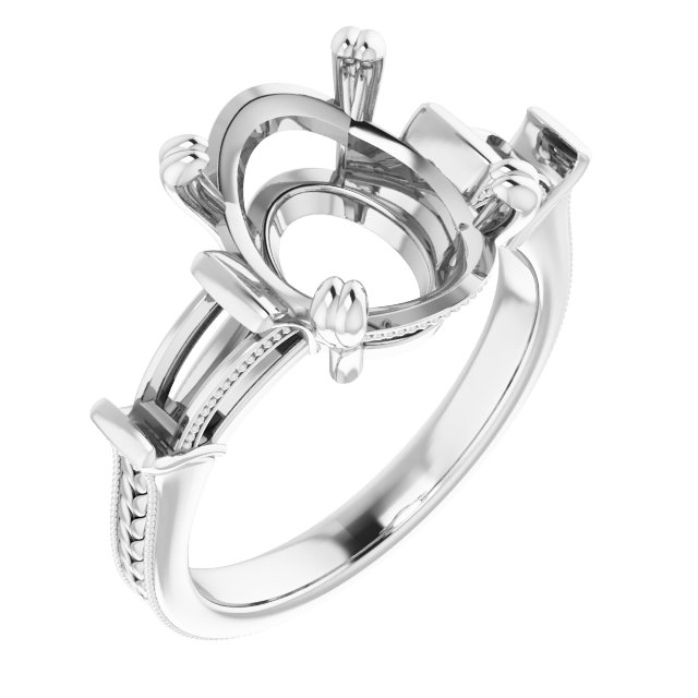 Twin-Prong Three-Stone Engagement Ring