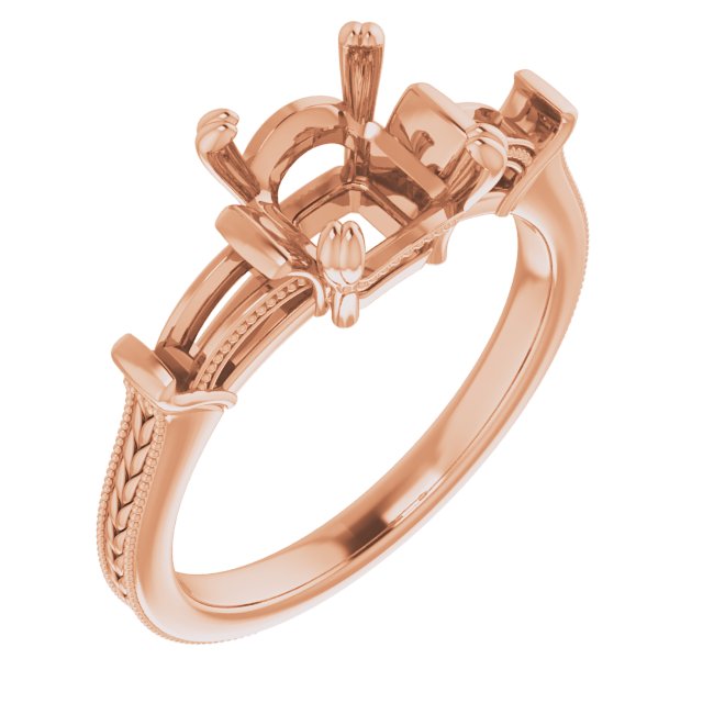 Twin-Prong Three-Stone Engagement Ring