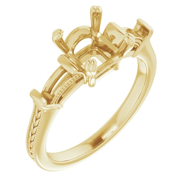 Twin-Prong Three-Stone Engagement Ring