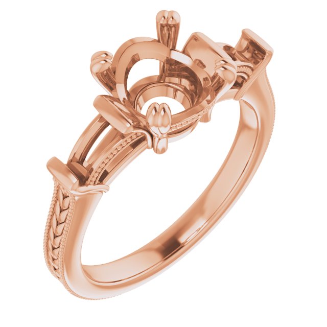 Twin-Prong Three-Stone Engagement Ring