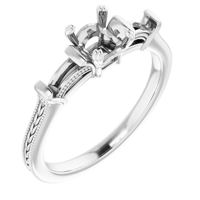 Twin-Prong Three-Stone Engagement Ring