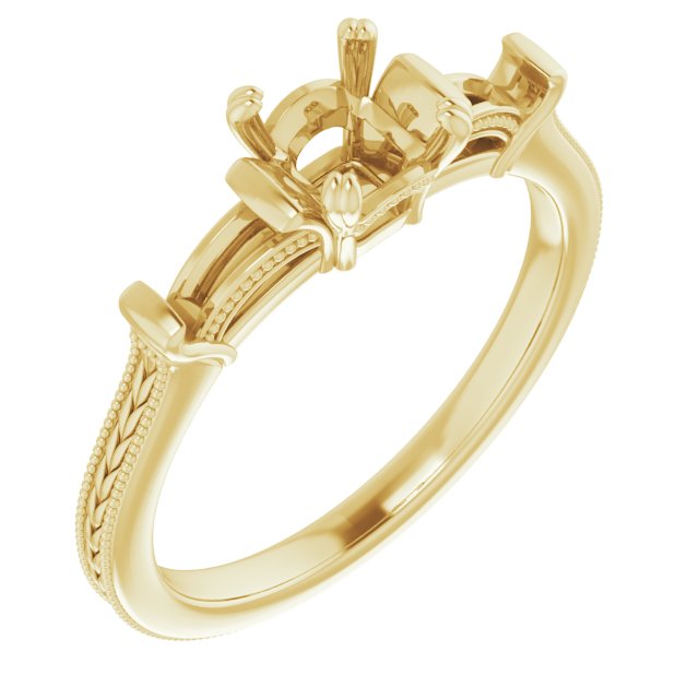 Twin-Prong Three-Stone Engagement Ring