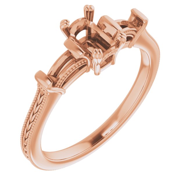 Twin-Prong Three-Stone Engagement Ring