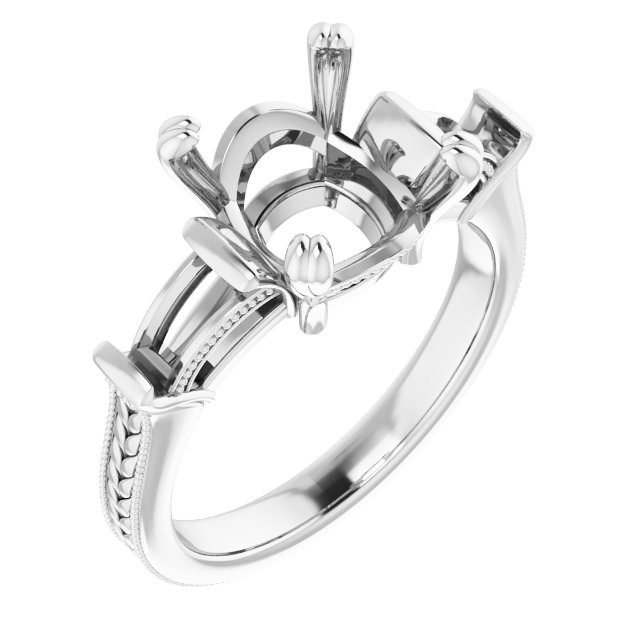 Twin-Prong Three-Stone Engagement Ring