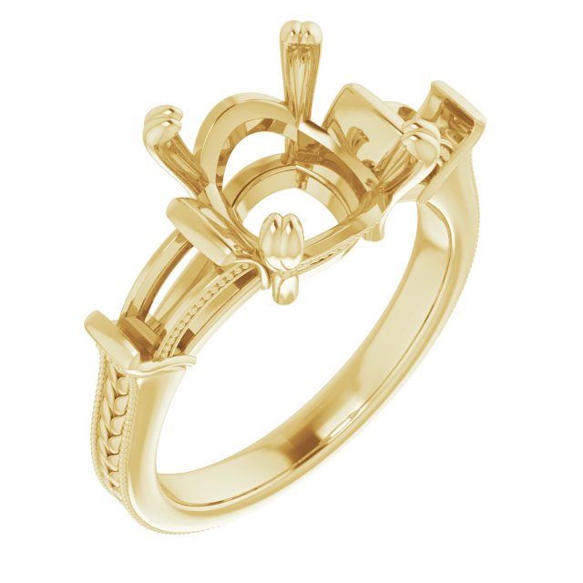 Twin-Prong Three-Stone Engagement Ring