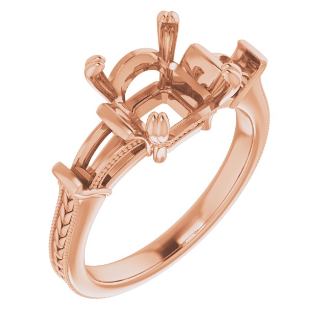 Twin-Prong Three-Stone Engagement Ring