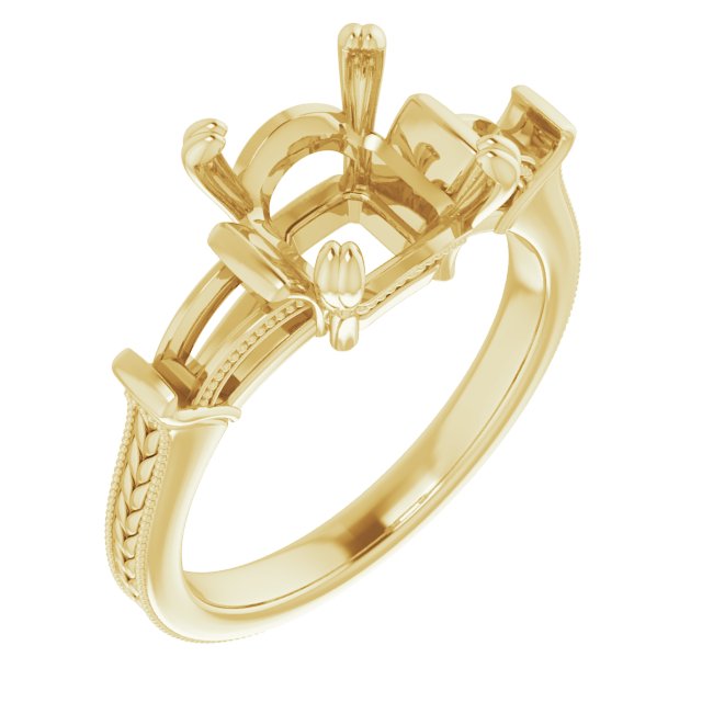 Twin-Prong Three-Stone Engagement Ring