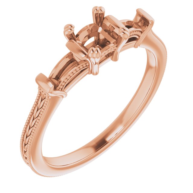 Twin-Prong Three-Stone Engagement Ring