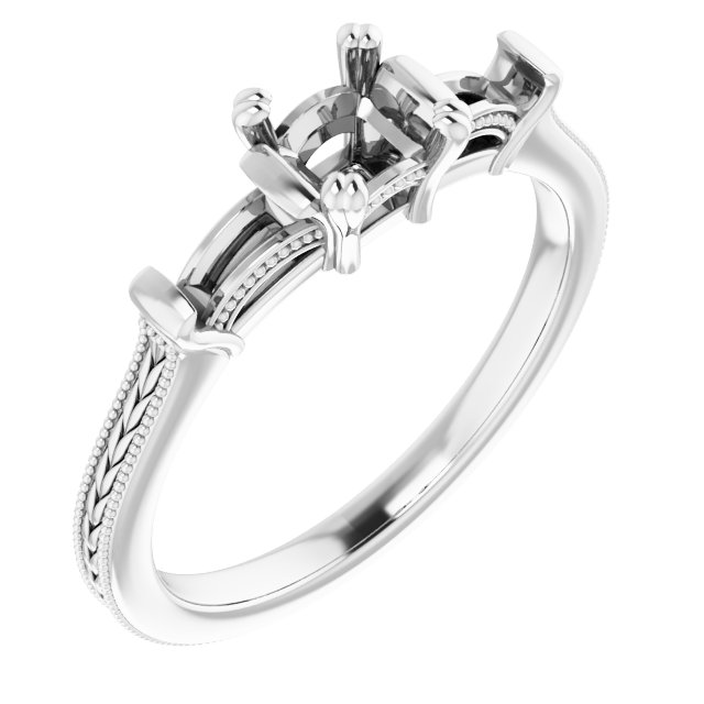 Twin-Prong Three-Stone Engagement Ring