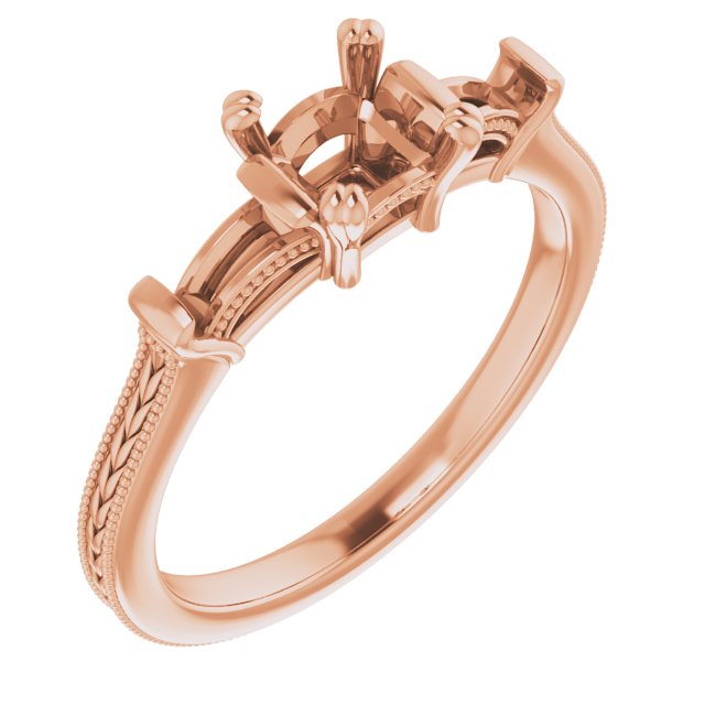 Twin-Prong Three-Stone Engagement Ring