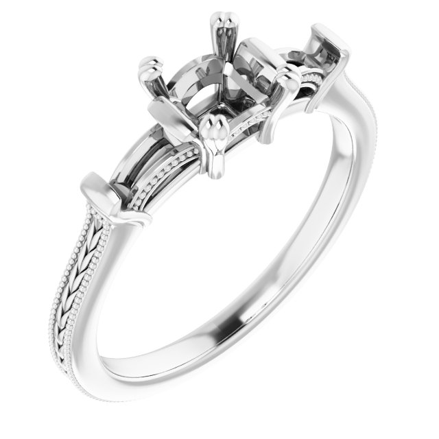 Twin-Prong Three-Stone Engagement Ring