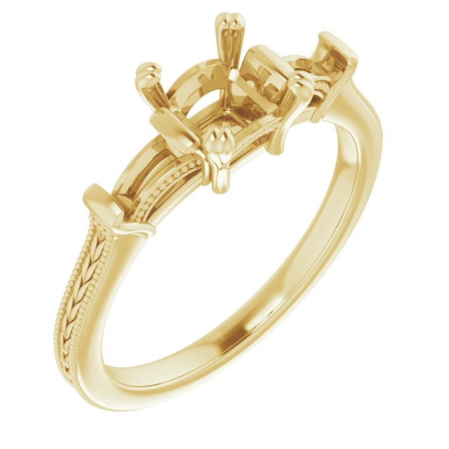 Twin-Prong Three-Stone Engagement Ring