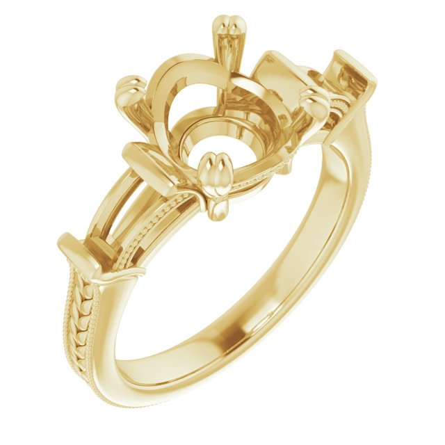 Twin-Prong Three-Stone Engagement Ring