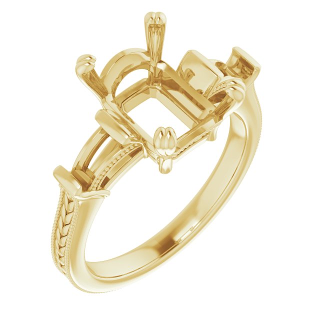 Twin-Prong Three-Stone Engagement Ring