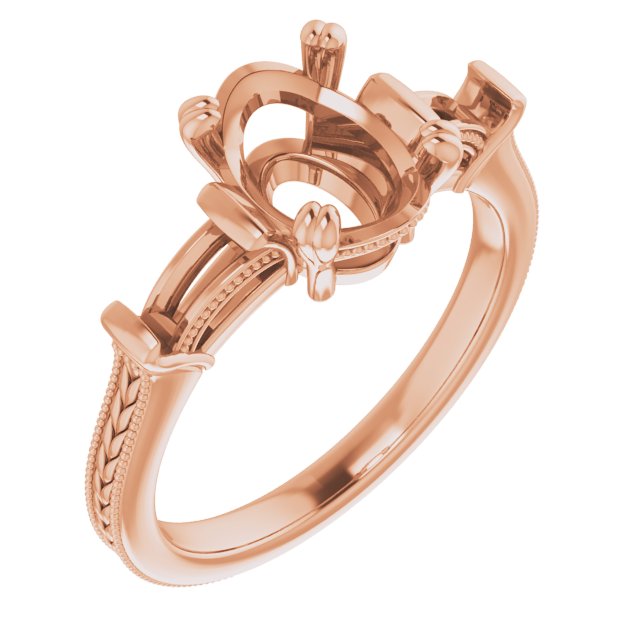 Twin-Prong Three-Stone Engagement Ring