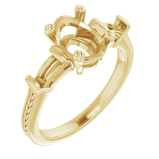 Twin-Prong Three-Stone Engagement Ring