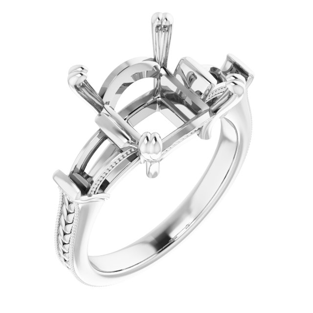 Twin-Prong Three-Stone Engagement Ring