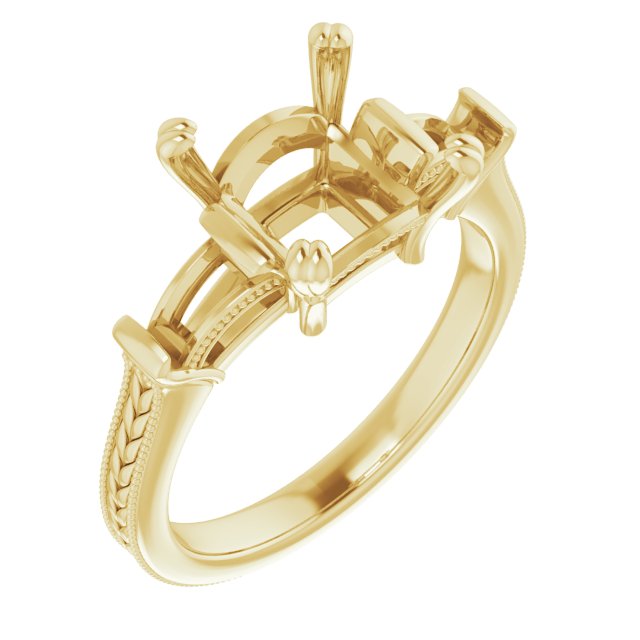Twin-Prong Three-Stone Engagement Ring
