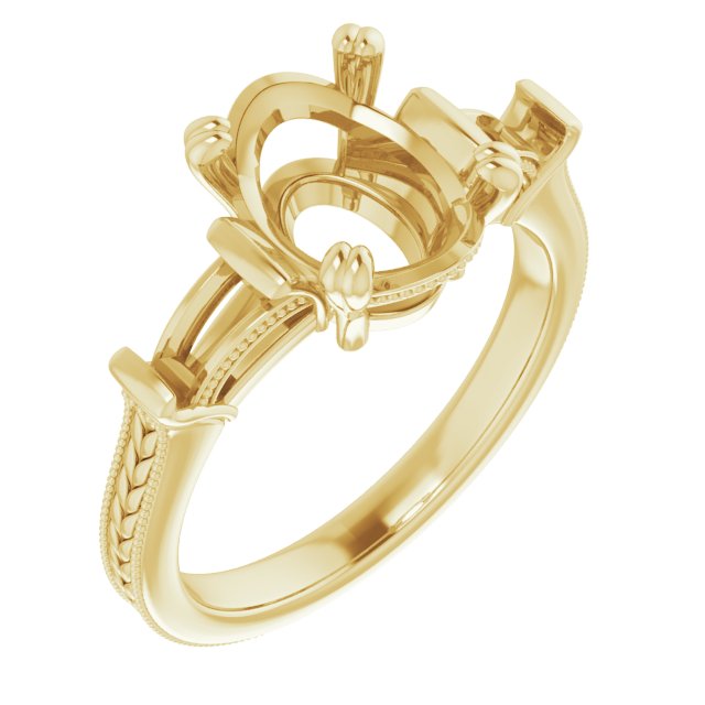 Twin-Prong Three-Stone Engagement Ring