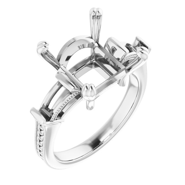 Twin-Prong Three-Stone Engagement Ring