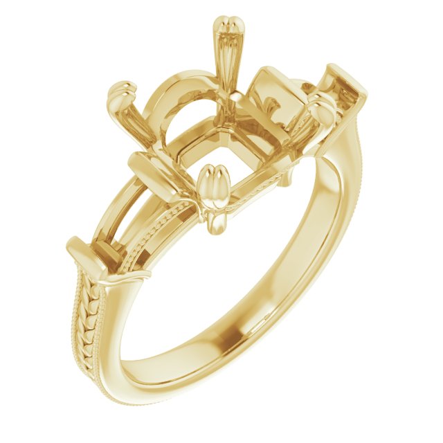 Twin-Prong Three-Stone Engagement Ring