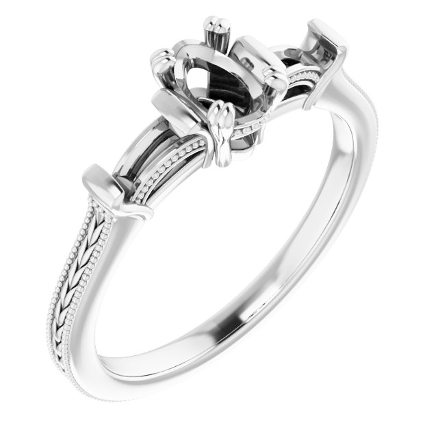 Twin-Prong Three-Stone Engagement Ring