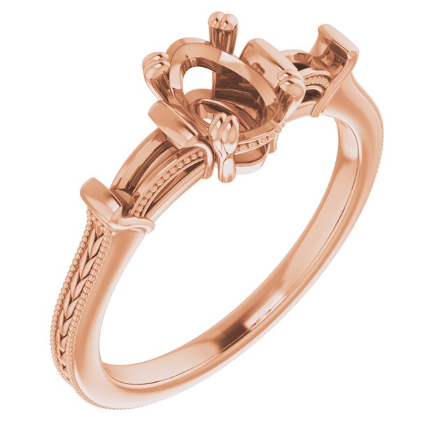 Twin-Prong Three-Stone Engagement Ring