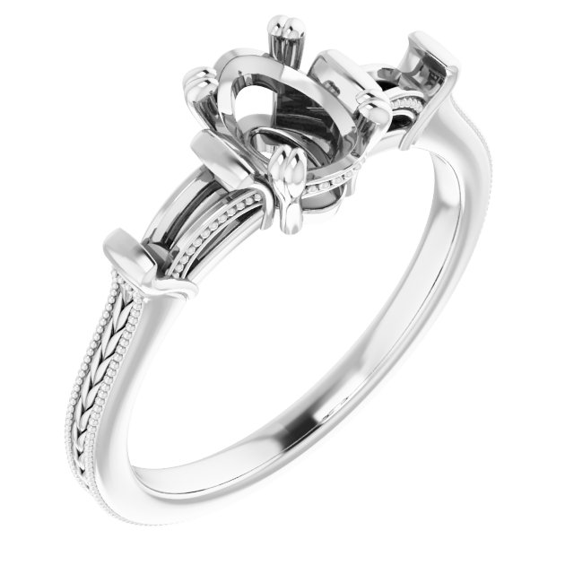 Twin-Prong Three-Stone Engagement Ring