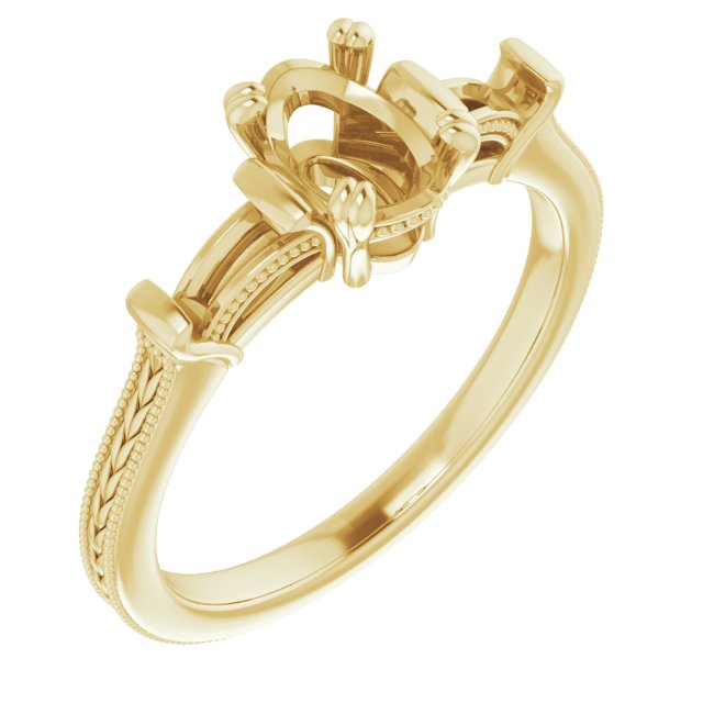 Twin-Prong Three-Stone Engagement Ring