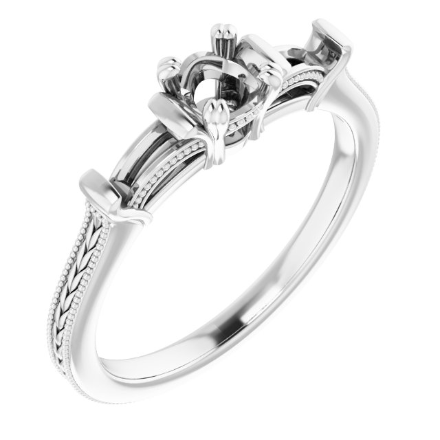Twin-Prong Three-Stone Engagement Ring