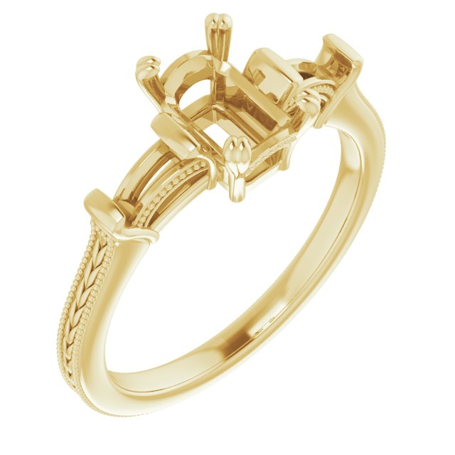 Twin-Prong Three-Stone Engagement Ring