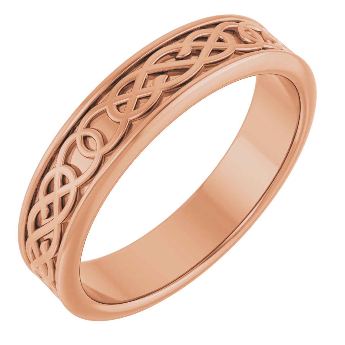 14K Rose 5 mm Celtic Inspired Band Size 10 Ref 13066051