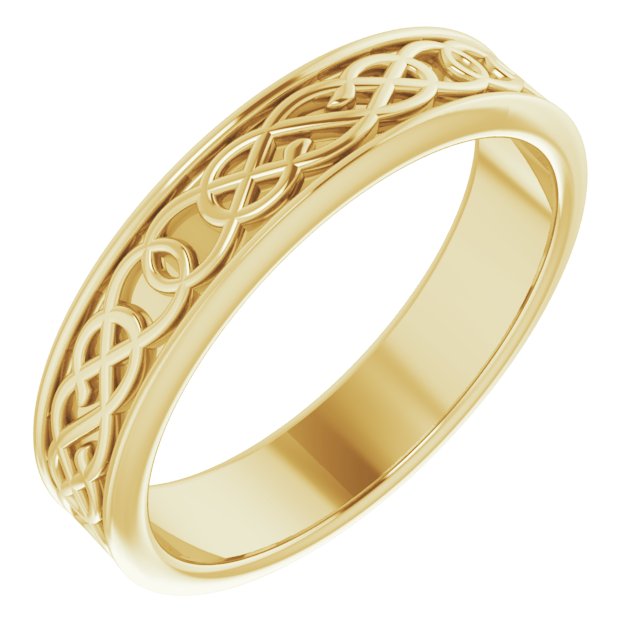 14K Yellow 5 mm Celtic-Inspired Band Size 10