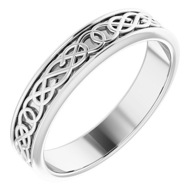 14K White 5 mm Celtic Inspired Band Size 11.5 Ref 13066061