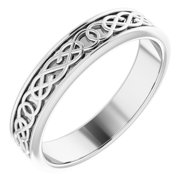 14K White 5 mm Celtic Inspired Band Size 10.5 Ref 13066053